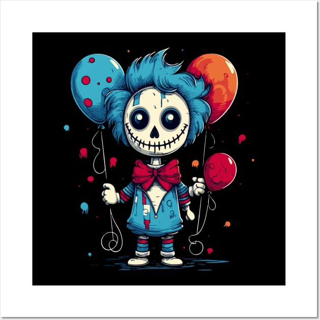 Scary Clown Ghost Wall Art by tatadonets